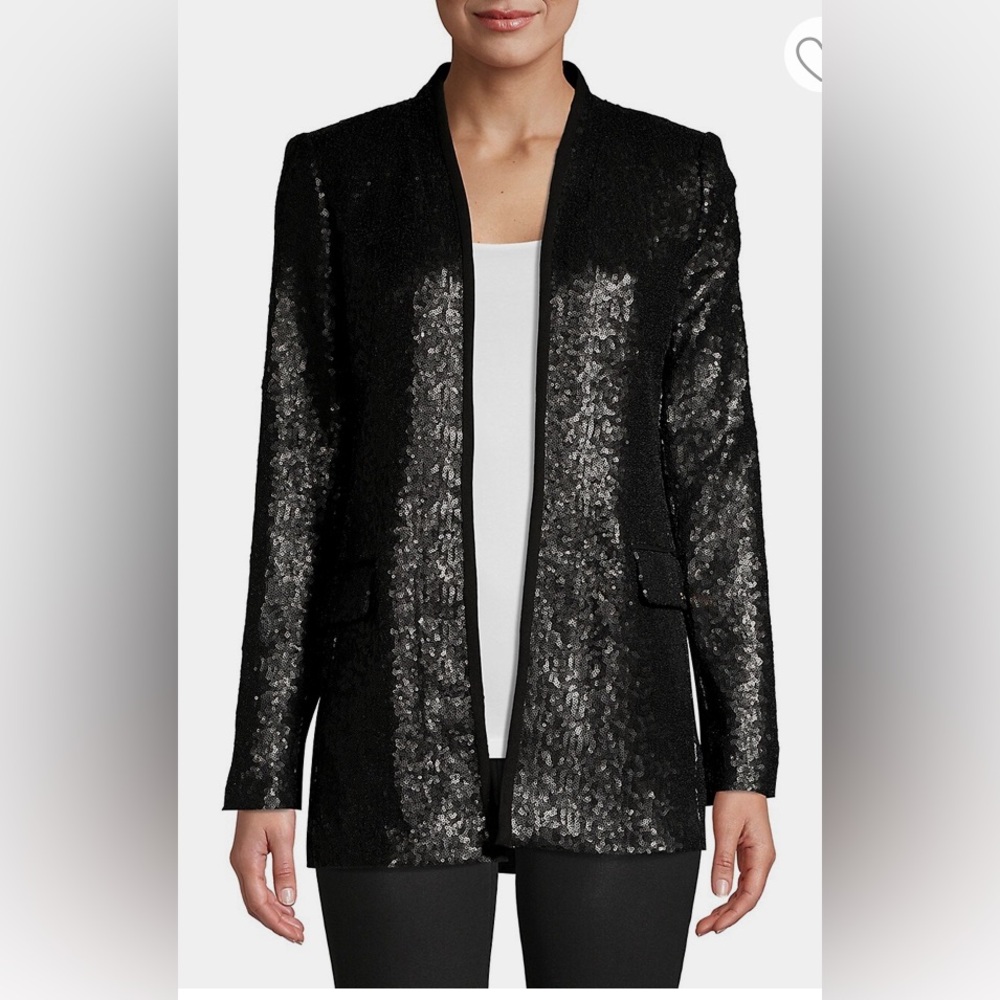 Calvin Klein Sequin Open-Front Jacket Size 12